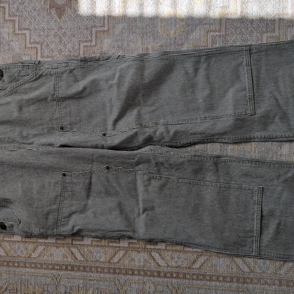 Carhartt Denim Railroad Stripe Bib Overall - Picture 2 of 8